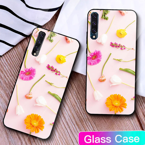 Beautiful Flowers Tempered Glass Phone Case for Samsung Galaxy A50S