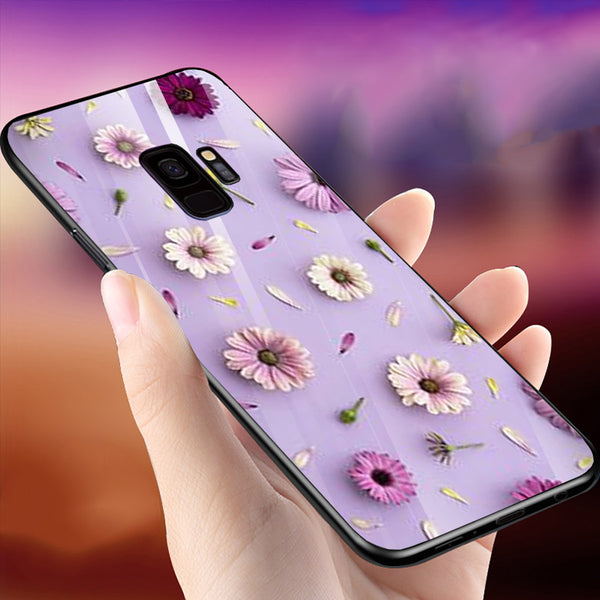 Beautiful Flowers Tempered Glass Phone Case for Samsung Galaxy S9