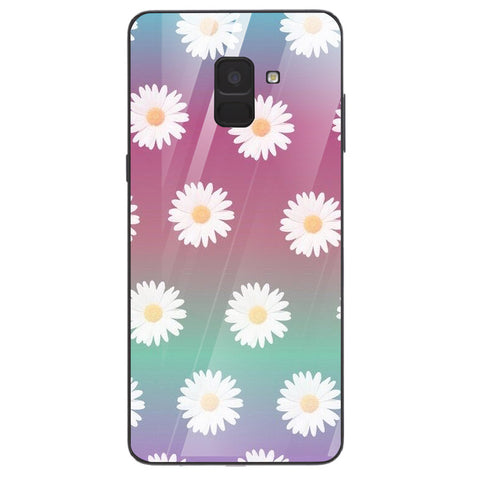 Beautiful Flowers Tempered Glass Phone Case for Samsung Galaxy A8 Plus