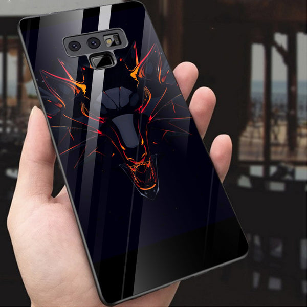 Wolf Eyes Tempered Glass Phone Case for Samsung Galaxy Note 9