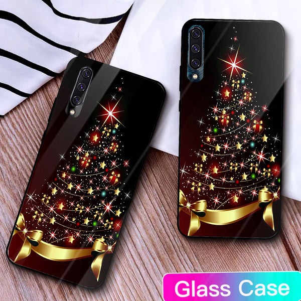 Merry Chrismas Tempered Glass Phone Case for Samsung Galaxy A50