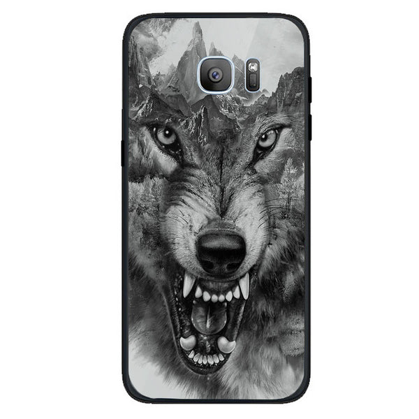 Wolf Eyes Tempered Glass Phone Case for Samsung Galaxy S7