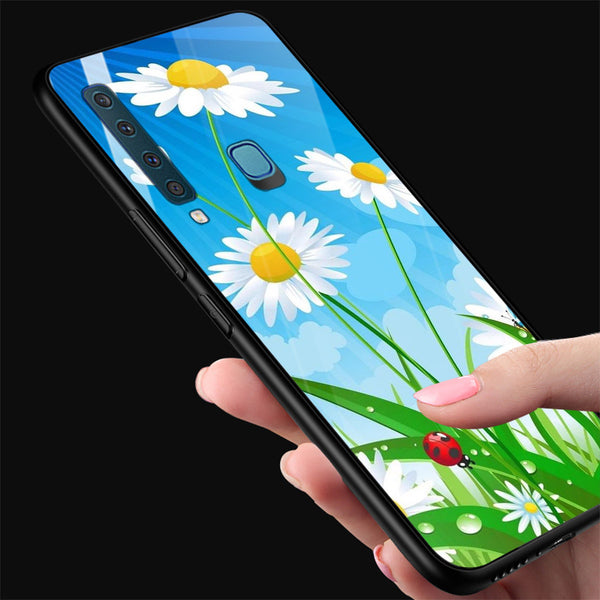 Beautiful Flowers Tempered Glass Phone Case for Samsung Galaxy A9 2018