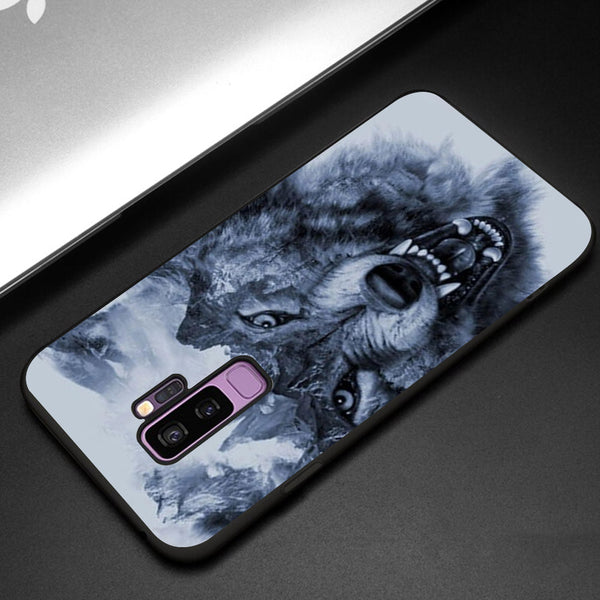 Wolf Eyes Tempered Glass Phone Case for Samsung Galaxy S9 Plus