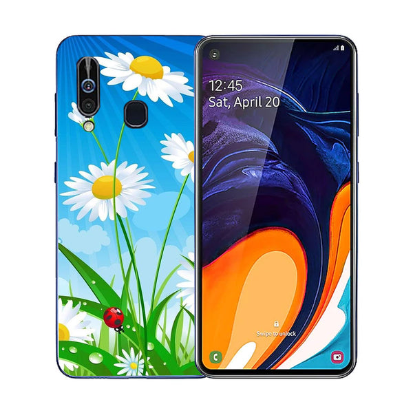 Beautiful Flowers Tempered Glass Phone Case for Samsung Galaxy A60