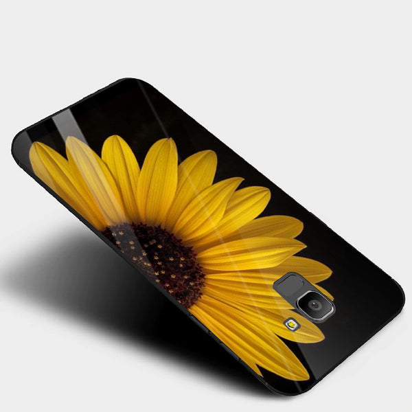 Beautiful Flowers Tempered Glass Phone Case for Samsung Galaxy J6 2018