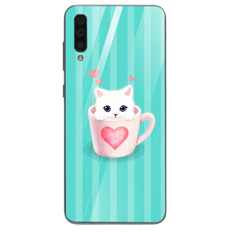 Cute Teddy Bear Tempered Glass Phone Case for Samsung Galaxy A70