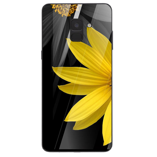 Beautiful Flowers Tempered Glass Phone Case for Samsung Galaxy A8 Plus