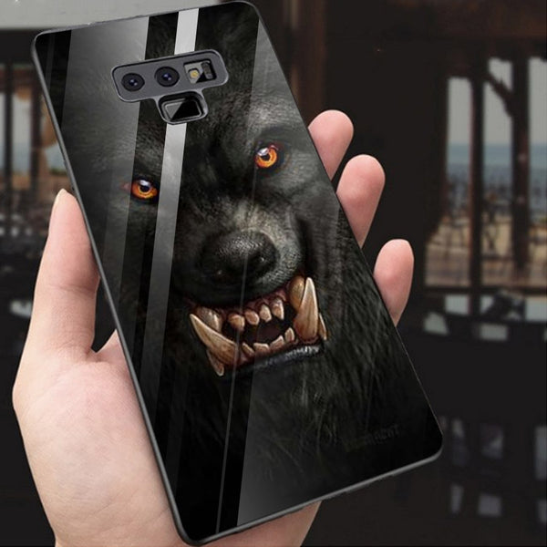 Wolf Eyes Tempered Glass Phone Case for Samsung Galaxy Note 9