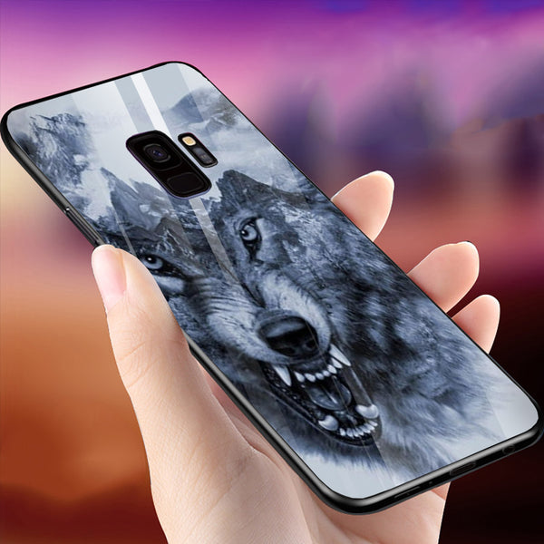 Wolf Eyes Tempered Glass Phone Case for Samsung Galaxy S9