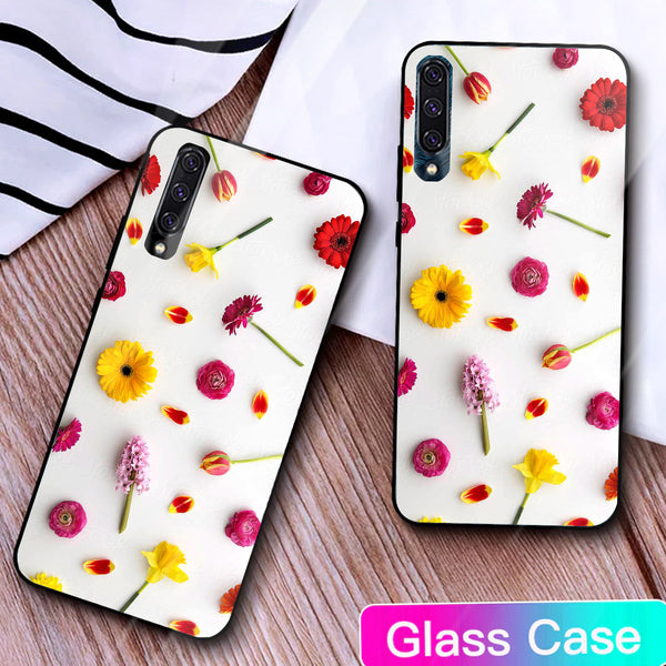 Beautiful Flowers Tempered Glass Phone Case for Samsung Galaxy A50S