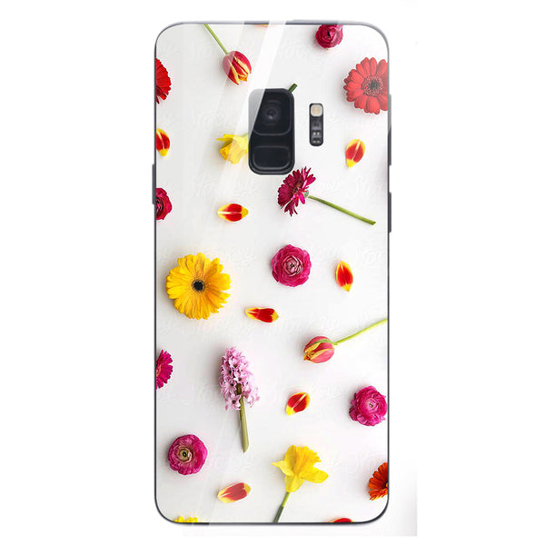 Beautiful Flowers Tempered Glass Phone Case for Samsung Galaxy S9