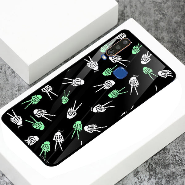 Halloween Skull Tempered Glass Phone Case for Vivo Y15