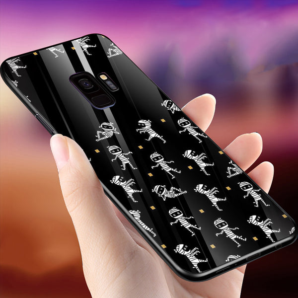 Halloween Skull Tempered Glass Phone Case for Samsung Galaxy S9