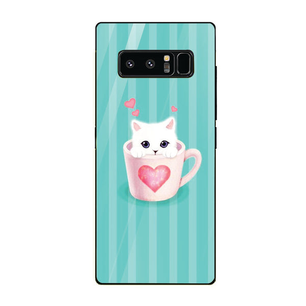 Cute Teddy Bear Tempered Glass Phone Case for Samsung Galaxy Note 8