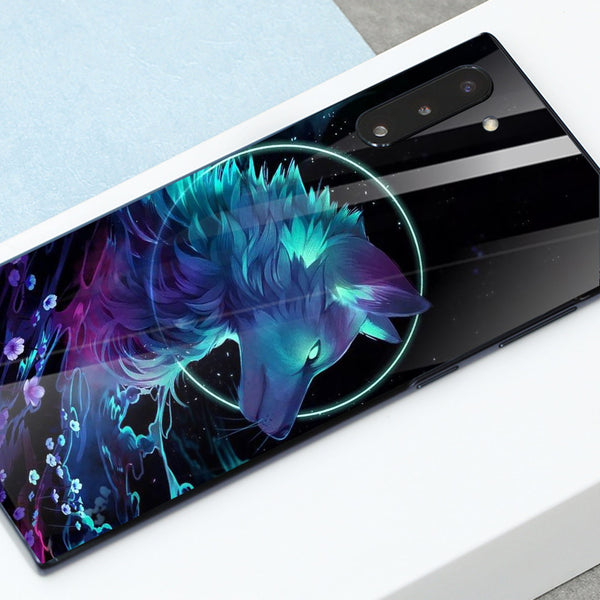 Wolf Eyes Tempered Glass Phone Case for Samsung Galaxy Note 10