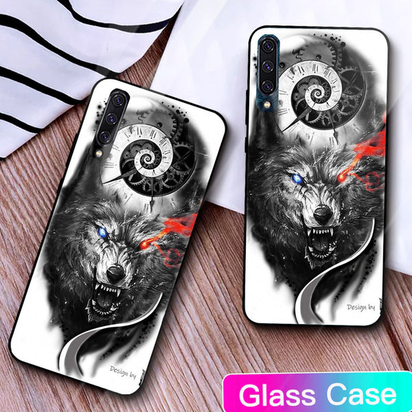 Wolf Eyes Tempered Glass Phone Case for Samsung Galaxy A50