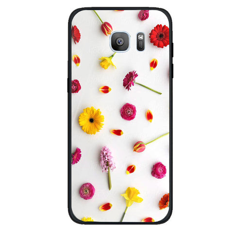 Beautiful Flowers Tempered Glass Phone Case for Samsung Galaxy S7 Edge