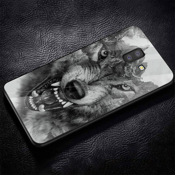 Wolf Eyes Tempered Glass Phone Case for Samsung Galaxy J6 Plus