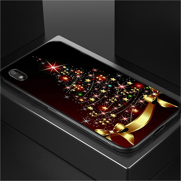 Merry Chrismas Tempered Glass Phone Case for Samsung Galaxy A10