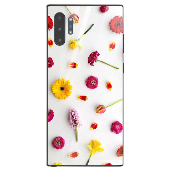 Beautiful Flowers Tempered Glass Phone Case for Samsung Galaxy Note 10 Plus
