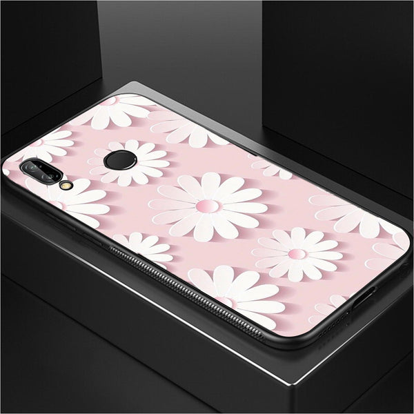Beautiful Flowers Tempered Glass Phone Case for Samsung Galaxy A20