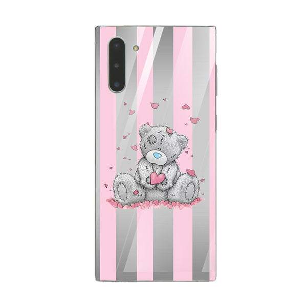 Cute Teddy Bear Tempered Glass Phone Case for Samsung Galaxy Note 10