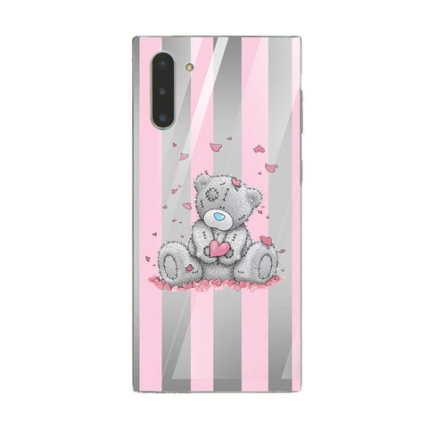 Cute Teddy Bear Tempered Glass Phone Case for Samsung Galaxy Note 10