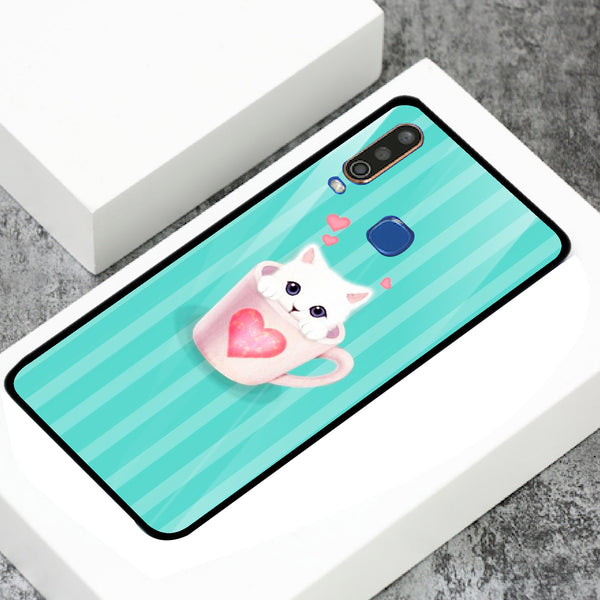 Cute Teddy Bear Tempered Glass Phone Case for Vivo Y17