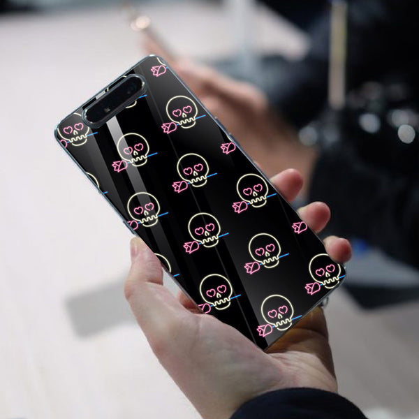 Halloween Skull Tempered Glass Phone Case for Samsung Galaxy A80