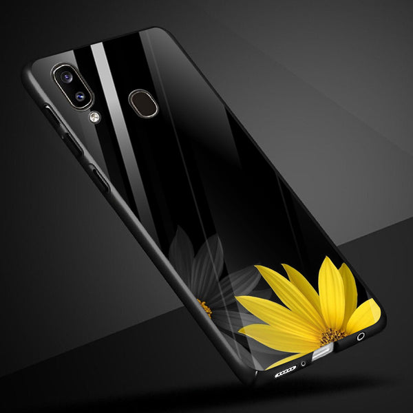 Beautiful Flowers Tempered Glass Phone Case for Samsung Galaxy M20