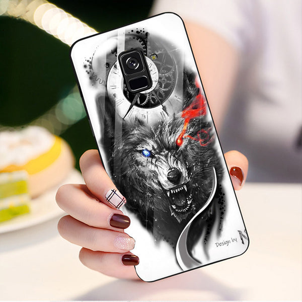 Wolf Eyes Tempered Glass Phone Case for Samsung Galaxy A8 Plus