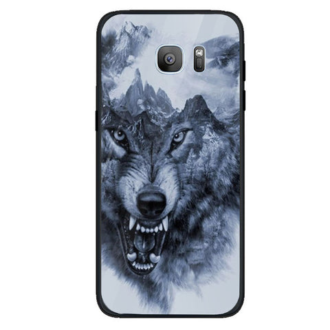 Wolf Eyes Tempered Glass Phone Case for Samsung Galaxy S7 Edge