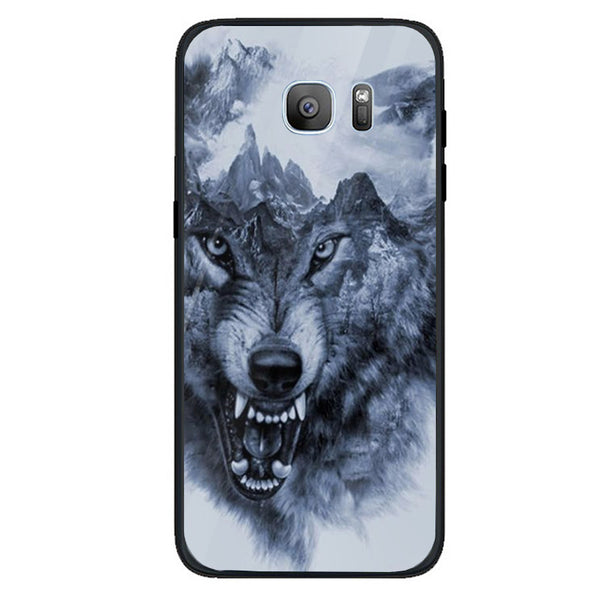 Wolf Eyes Tempered Glass Phone Case for Samsung Galaxy S7