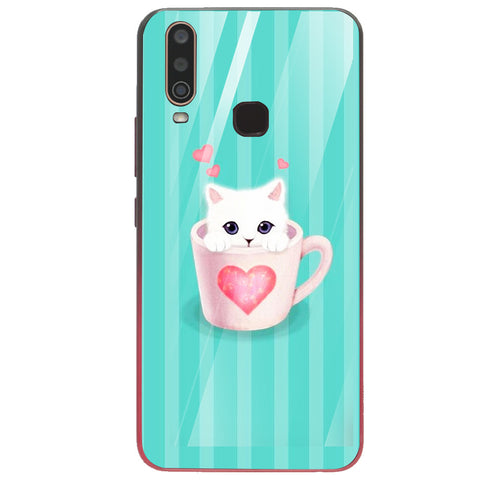 Cute Teddy Bear Tempered Glass Phone Case for Vivo Y17