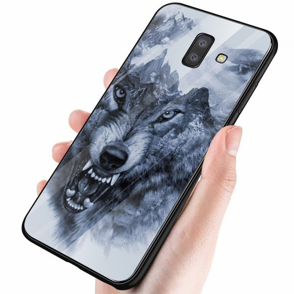 Wolf Eyes Tempered Glass Phone Case for Samsung Galaxy J6 Plus