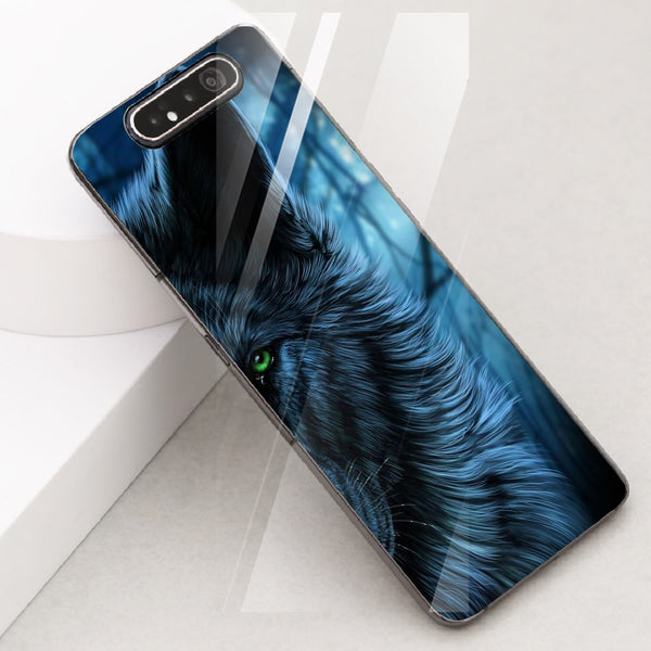 Wolf Eyes Tempered Glass Phone Case for Samsung Galaxy A80