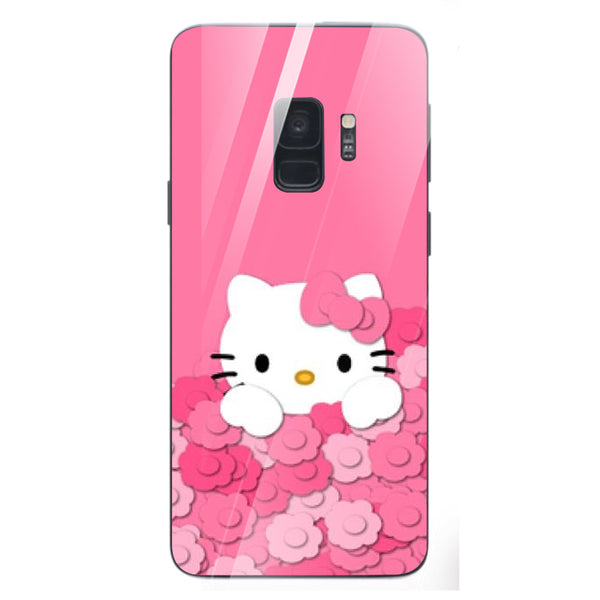 Cute Teddy Bear Tempered Glass Phone Case for Samsung Galaxy S9
