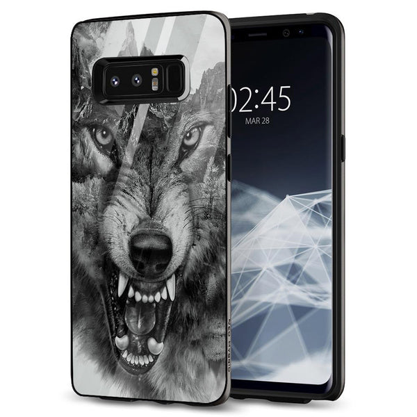 Wolf Eyes Tempered Glass Phone Case for Samsung Galaxy Note 8