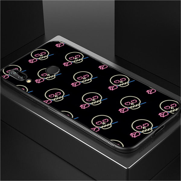 Halloween Skull Tempered Glass Phone Case for Samsung Galaxy A20