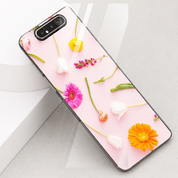 Beautiful Flowers Tempered Glass Phone Case for Samsung Galaxy A80