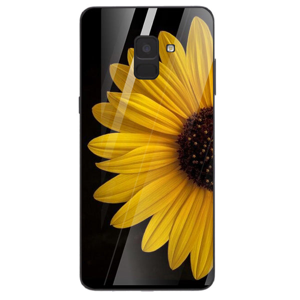 Beautiful Flowers Tempered Glass Phone Case for Samsung Galaxy A8 Plus