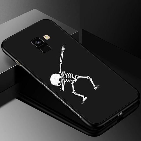 Halloween Skull Tempered Glass Phone Case for Samsung Galaxy A8 Plus