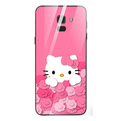 Cute Teddy Bear Tempered Glass Phone Case for Samsung Galaxy J6 2018