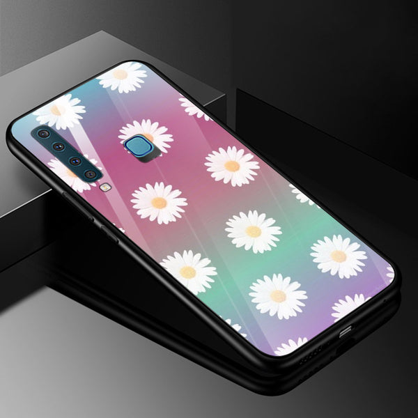 Beautiful Flowers Tempered Glass Phone Case for Samsung Galaxy A9 2018