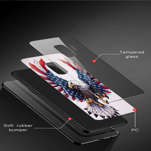 Eagle Tempered Glass Phone Case for Samsung Galaxy S9