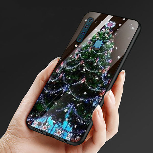 Merry Chrismas Tempered Glass Phone Case for Samsung Galaxy A9 2018