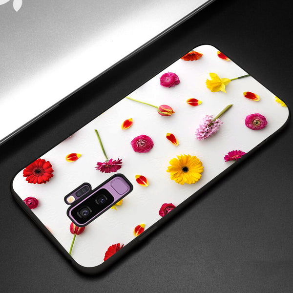 Beautiful Flowers Tempered Glass Phone Case for Samsung Galaxy S9 Plus
