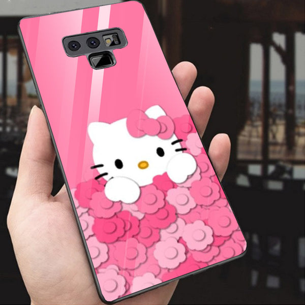 Cute Teddy Bear Tempered Glass Phone Case for Samsung Galaxy Note 9