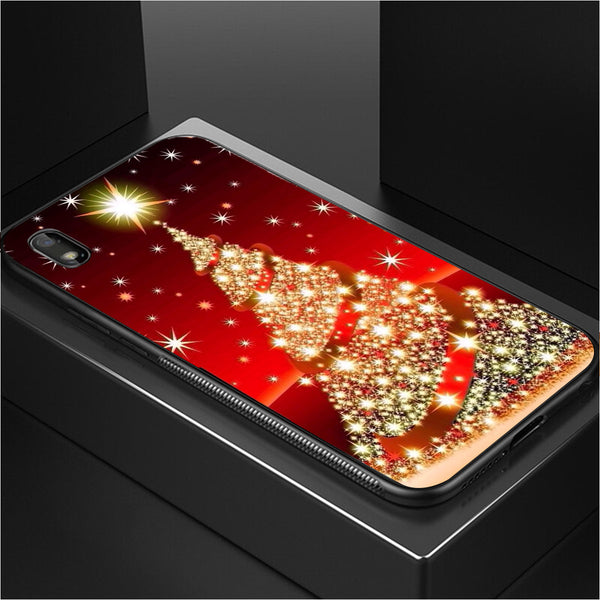 Merry Chrismas Tempered Glass Phone Case for Samsung Galaxy A10
